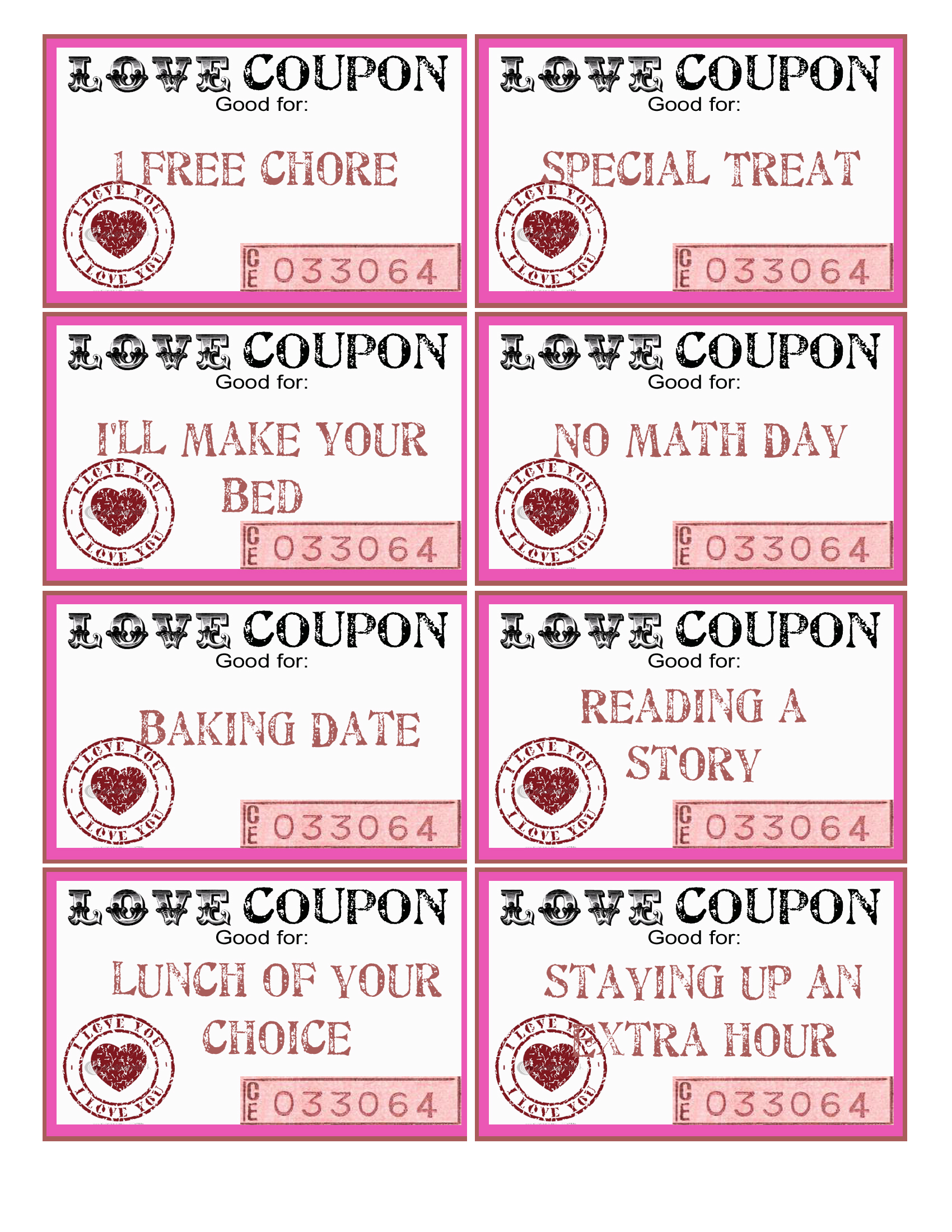 valentine coupons from my sister – aunty bears blog